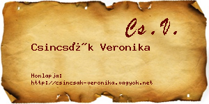 Csincsák Veronika névjegykártya